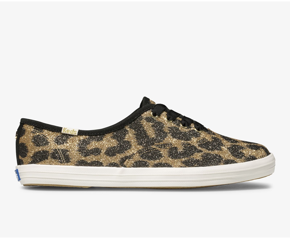 Keds Sneakers Brown - Kate Spade new york Champion Glitter Leopard - Womens VOUTAP-260